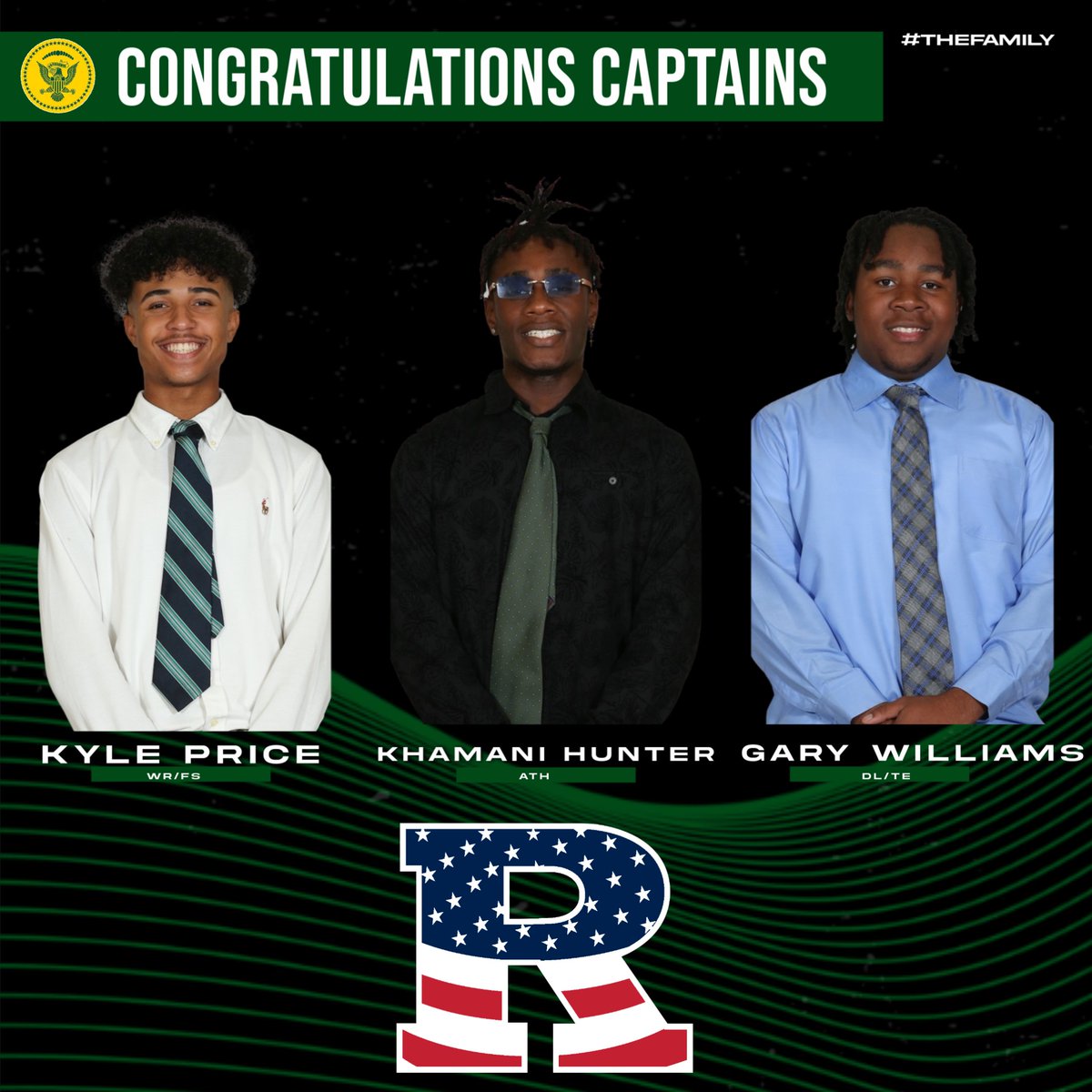 CoachKenBarger's tweet photo. We will be celebrating our 3 captains this Friday Night! Homecoming and Senior Night vs. State Power James I O'Neil. The ceremony is slated to start at 630pm and the game kicks off at 7pm! #THEFAMILY @athleticshpcsd https://t.co/Uk0nVZdZN9