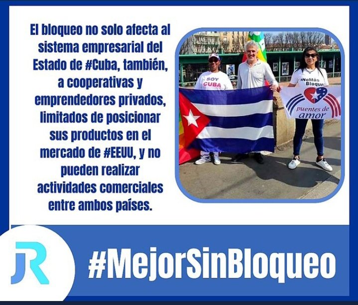 Fab_Chelala's tweet photo. Desde #NuestroPais🇨🇺 se denuncia el cruel e inhumano 🚫bloqueo financiero y comercial que el gobierno de #EEUU nos impone desde hace más de 6 décadas... #MejorSinBloqueo #FuerzaCuba #CubaPorLaVida #CubaPorLaPaz #TodosJuntos #SomosCuba https://t.co/55d9oxnYQp