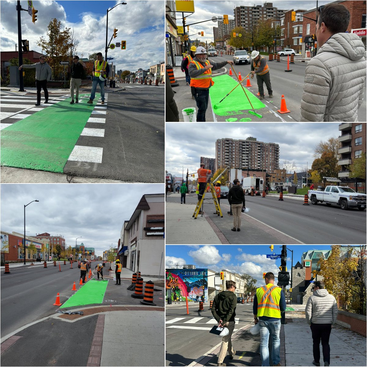 MathieuFleury's tweet photo. A few days from #MTLrd opening.
The @tomlinsongroup @ottawacity and @hydroottawa teams working hard to complete signals, paving, concrete and paint to be ready for Saturday. https://t.co/7FnNW65J4q