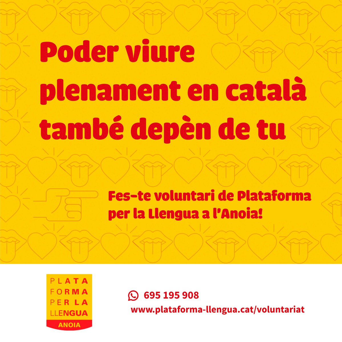 PLlAnoia's tweet photo. 📢 Fes-te voluntari de @llenguacat #Anoia i promou l'ús del català a la comarca!

📍 Tenim un grup local a #Igualada!

👉 https://t.co/9l3qQw9h1d https://t.co/c4TB67eXUJ