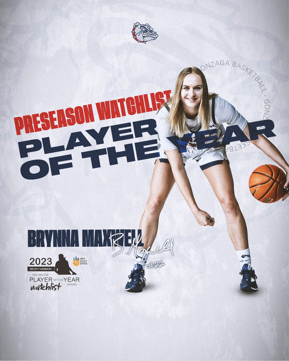 .@brynnamaxwell is named to the 2023 Becky Hammon Mid-Major Player of the Year Preseason Watch List 👀 📰 Release: goza.gs/3S9WBwx