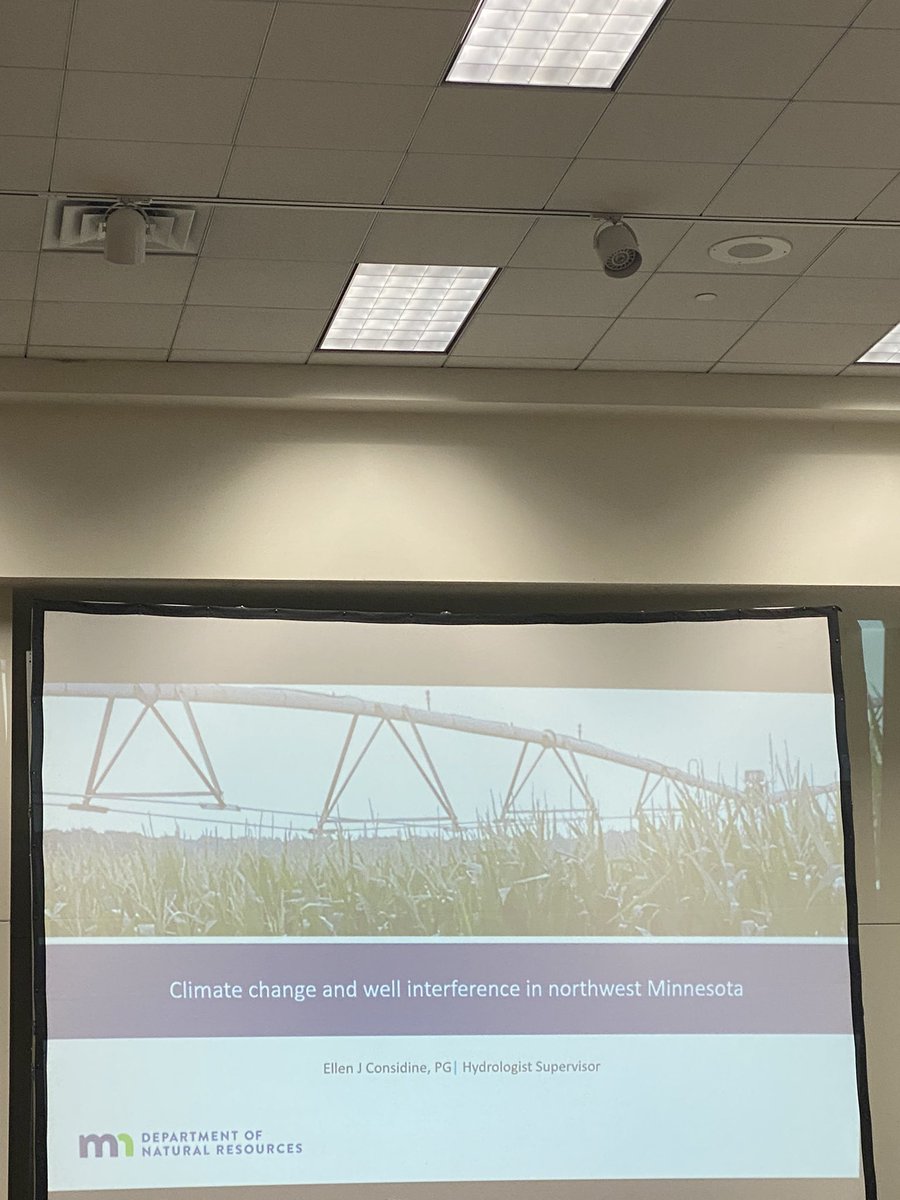TannieMN's tweet photo. Learning about how drought affects groundwater and the people who depend on it. Private wells can go “dry” when nearby deeper irrigation wells pull more water to compensate for lack of rainfall. @mndnr @mnhealth #mnwrc22 https://t.co/7IEDoPaFIf