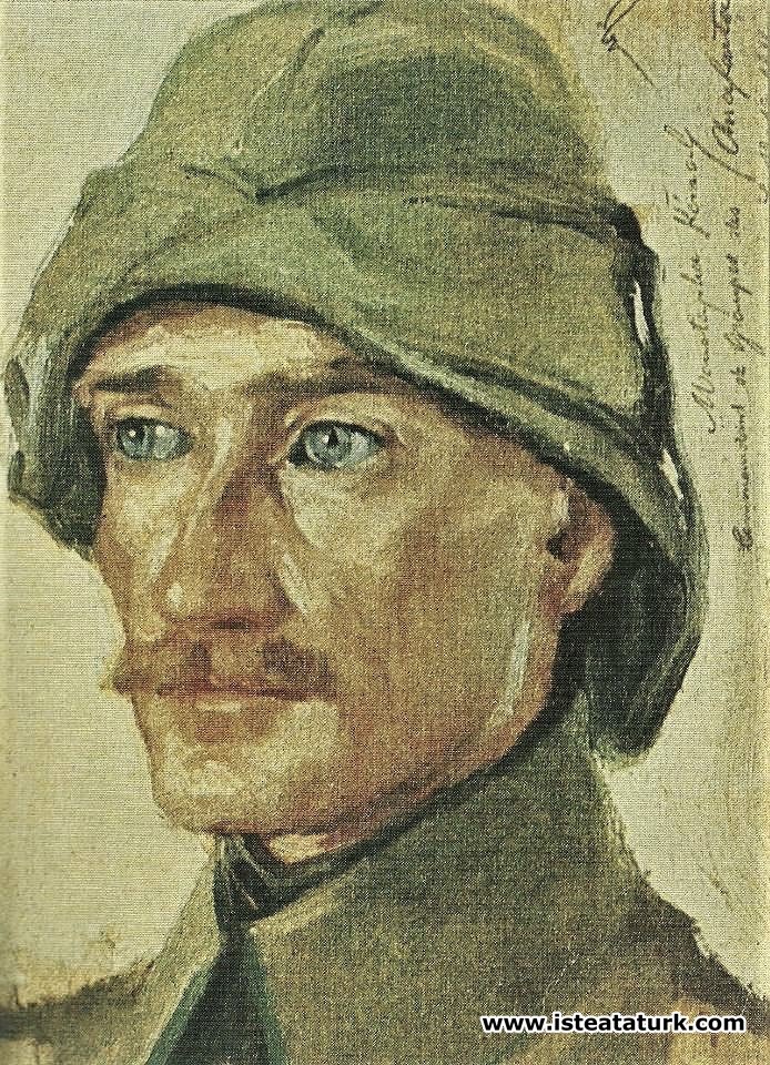 Wilhelm Victor Krausz'un yaptığı Mustafa Kemal'in ilk portresi(1916)