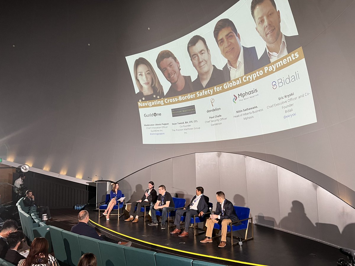Navigating Cross-Border Safety for Global Crypto Payments panel at the Canadian Blockchain Summit in Calgary! 👏

@Blockchain_CBC <a href="/alexisgpappas/">Alexis Pappas</a> <a href="/Guild_One_Inc/">GuildOne</a> <a href="/bidalihq/">Bidali</a> <a href="/Mphasis/">Mphasis</a> #CanadaBlockchain #CryptoNews