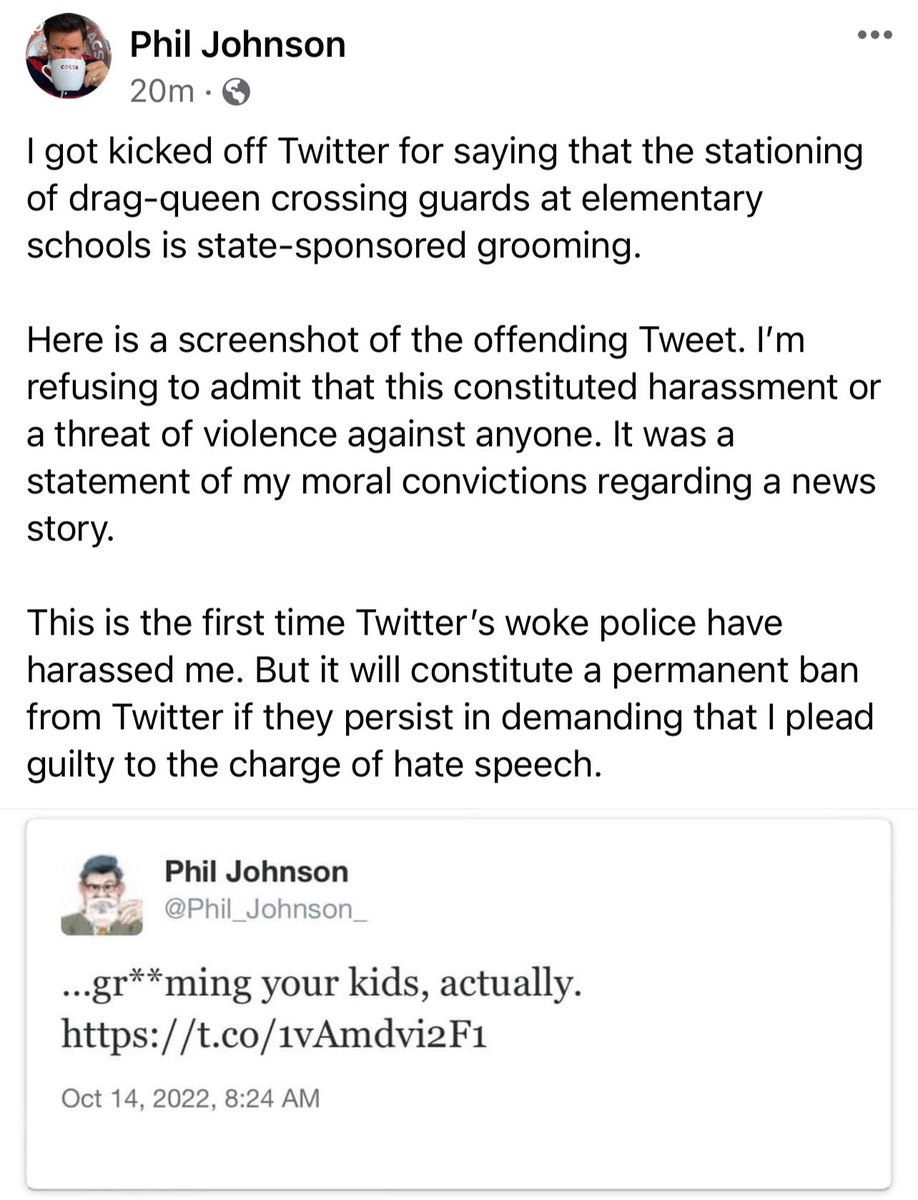 reachjulieroys's tweet photo. Ironic that @Phil_Johnson_-- elder at time @johnmacarthur &amp; @GraceComChurch excom Eileen Gray for not allowing her child-abusing husband back into her home -- got kicked off Twitter for complaining about "grooming." 1/3 https://t.co/Osx9RrNnTB
