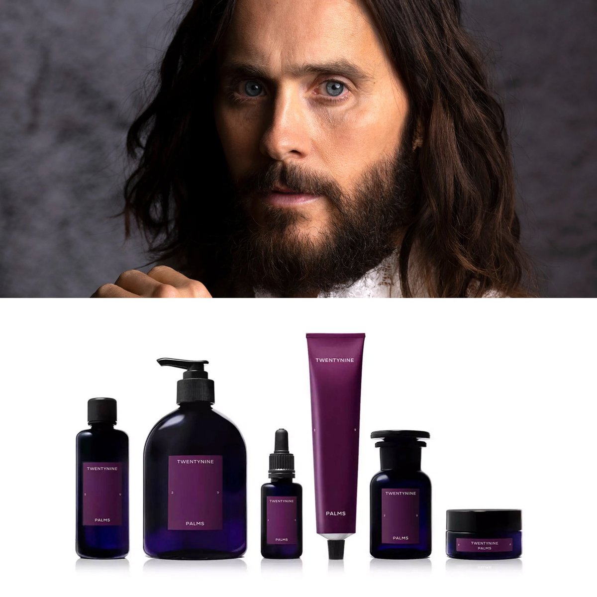 PopCrave's tweet image. Jared Leto announces Twentynine Palms, a “gender-neutral” line of skin care, body care, and hair products. 

Launching October 25. 
🔗: pge.sx/3SgLW38