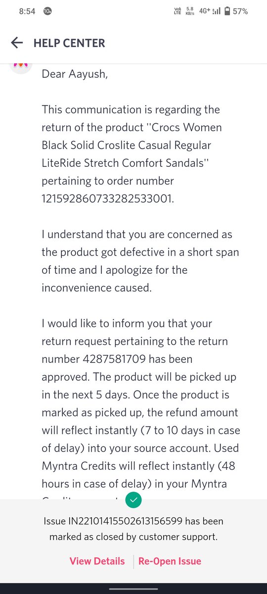 Im_Aayush's tweet photo. Harassing customer experience with @myntra. The item was picked up and then god knows why return pickup failed. Can't trust Myntra anymore. This is my last order. 
There are better apps coming up. 

@_Amar_N @_Kalyan_K https://t.co/yIjuFjHjVD