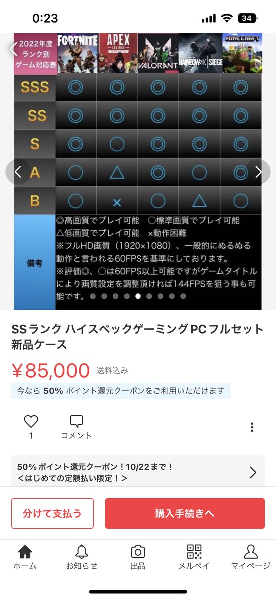人気No.1人気No.1SSランク ハイスペックゲーミングPCフルセット 新品