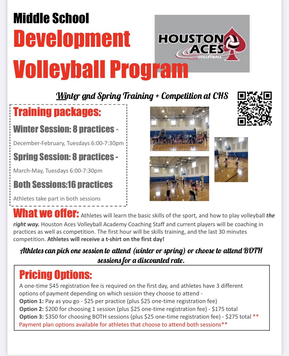 AcesHouston's tweet photo. 6th grade and up!!! Come develop and take your game to the next level!! https://t.co/0SIgqHElNf