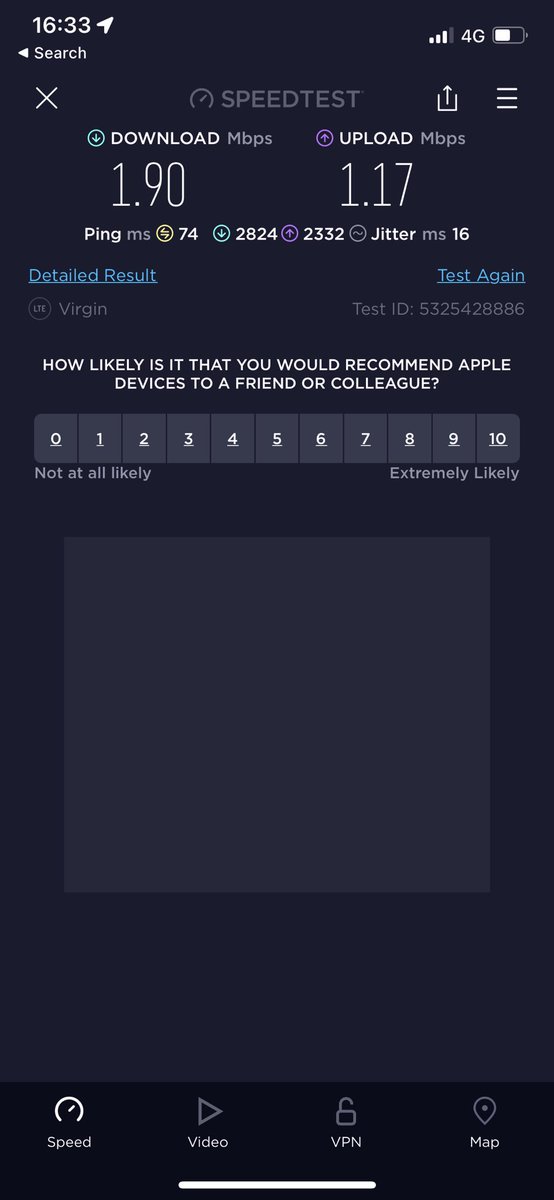 Marko7T4's tweet image. Hey @virginmedia why has your 4G signal gone so bad? Just changed to a new sim, as I was told that could be the problem. Here is my latest Ookla test.