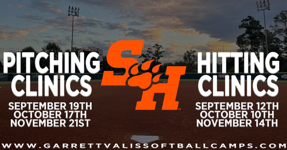 BearkatsSB's tweet photo. Several camps and clinics upcoming at Bearkat Stadium. Register before spots fill, spots are limited.

Nov 14- Hitting Clinic
Nov 21- Pitching and Infield Clinic

Dec 3- Elite Camp (Now Open)

Register at https://t.co/Vs1W23WqId

#EatEmUpKats #KatClinicsCamps https://t.co/bWWTD3t2pG