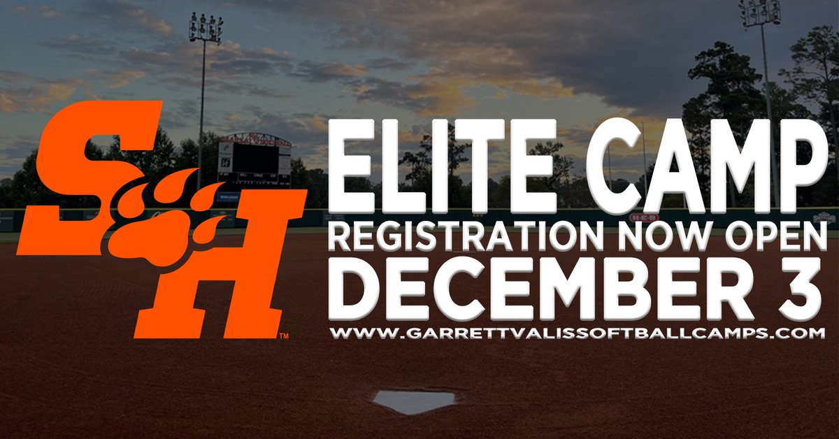 BearkatsSB's tweet photo. Several camps and clinics upcoming at Bearkat Stadium. Register before spots fill, spots are limited.

Nov 14- Hitting Clinic
Nov 21- Pitching and Infield Clinic

Dec 3- Elite Camp (Now Open)

Register at https://t.co/Vs1W23WqId

#EatEmUpKats #KatClinicsCamps https://t.co/bWWTD3t2pG