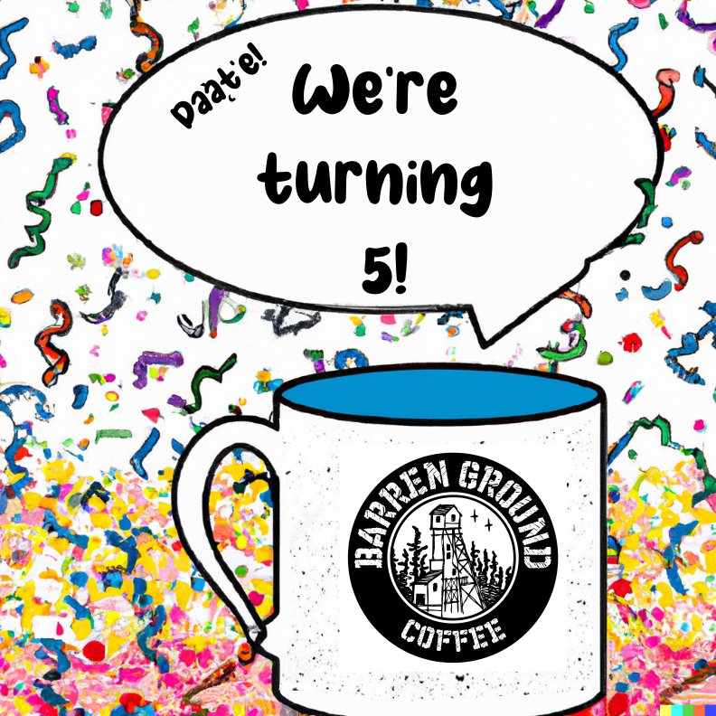 B_G_Coffee's tweet photo. We’re turning 5 and are days away from our party! 🎉
Come celebrate with us on Sunday, October 23. Doors open at 10am.
🍩 Donuts
☕50 g gesha giveaway
🆒️ Special holographic sticker
🎰 Raffle draws (5lb bag of coffee, hat, toque, 340 g bag)
🤑 Coffee &amp; merch discounts! https://t.co/BUT454cQOU