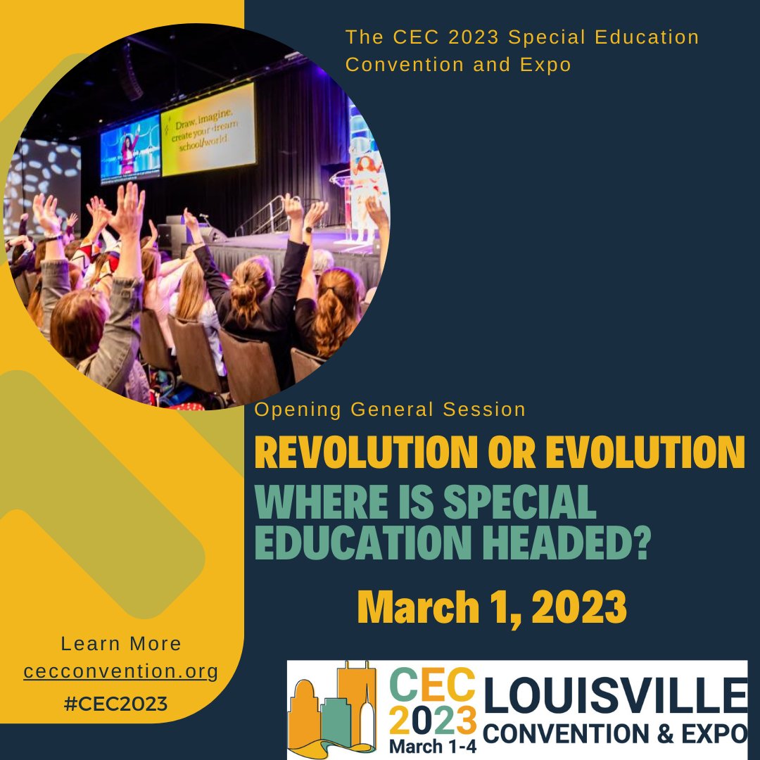 CECMembership's tweet photo. Annoucing the #CEC2023 Opening General Session Join eight thought leaders as they discuss their vision of the future of special education in this interactive panel. Best rates through Oct 26th! https://t.co/jD3XgMYXfU https://t.co/QA4KRM4Dpy