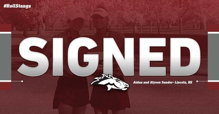 MorningsideGolf's tweet photo. Welcome to the Mustang Family @aidan_sander1 and @AlysenSander from Lincoln Southwest High School ! #RollStangs https://t.co/lN3FjWgopF