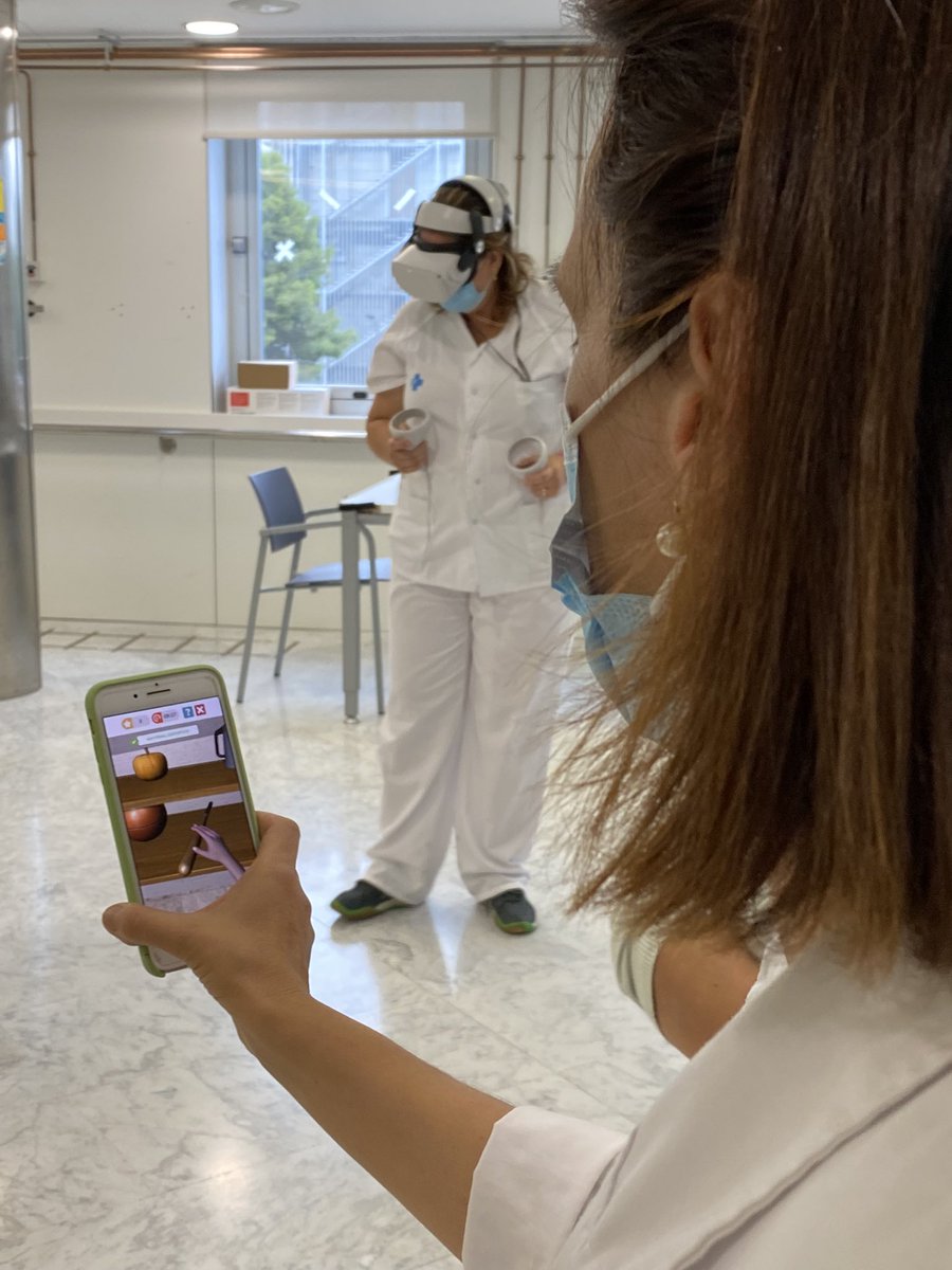 SPECS_lab's tweet photo. @valldebron hospital for the #InnovationWeek with @surodrig and @eodyne  innovative #Neurorehabilitation technology for the treatment of severe and mild symptoms after #stroke. Supported by #NEST and #PHRASE Eu projects. https://t.co/hJGy6n4beK
