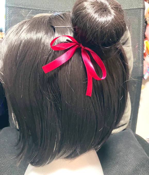 黒江のウィッグ完成!お団子どうしようかと思ってましたがとりあえず形にはなったので一安心。ちょっと団子デカいですが…分かりやすいからいっか! 