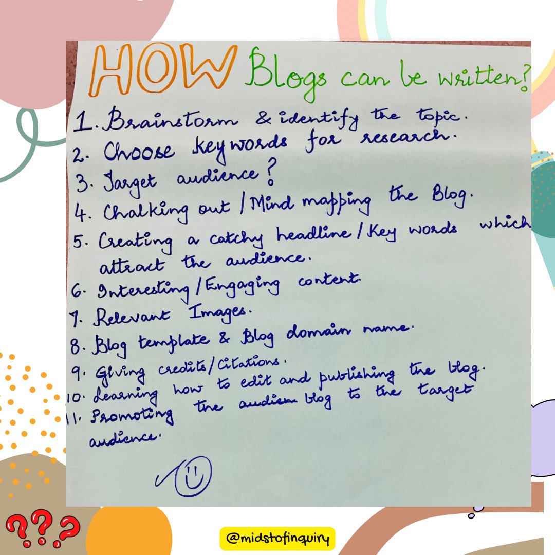 midstofinquiry's tweet image. Today’s WIT session was all about Blogging.. #Learningtoblog
-What is a blog?
-Why do we need a blog?
-How do we start with our first blog?
It was great working with the team of SSTs @oismumbai
I could feel everyone’s excitement of getting started with their #firstblog