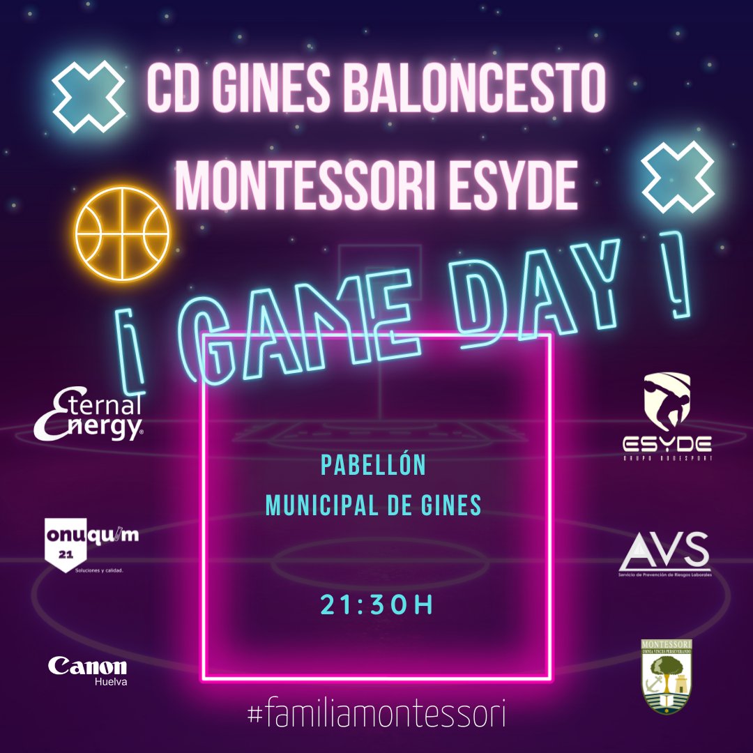 | N1 MASC 22/23 |

HOY JUGAMOS 🏀

Hoy el equipo se desplaza a Gines para disputar el partido aplazado de la jornada 3 donde buscaremos la primera victoria de la temporada. Sin duda es un rival complicado y duro, sobre todo en casa.

#familiamontessori
#conMdeMontessori