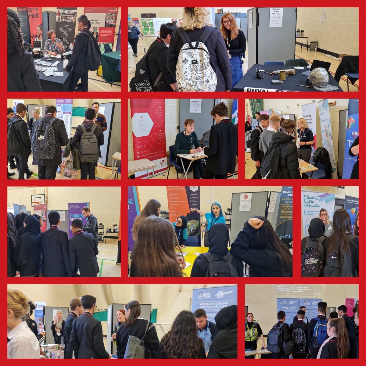 lawnswoodschool's tweet photo. Huge thanks to @LeedsUniLLC @LeedsPCWTH @LLSOnline @LeedsTrinity @LeedsHCAAcademy @AbertayUni @unibradoutreach @eandsleeds @LPNurseries @leedsbeckett @leedscitycoll @WYP_LeedsWest @MottMacLife @careers_lcb @Royal_Armouries @RAFSheffield @lawnswood6form for a successful #FOYF fair https://t.co/Lyof5dYkEK