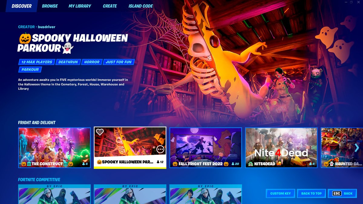 BusDriverFNCR's tweet photo. 👻Spooky Halloween Parkour is now in FRIGHT AND DELIGHT🔥 Thank you @FNCreate @Shasta19881 for support💙
🚍Play with me! Island code: 8110-1235-1881
#CreatedinFortnite #FortniteCreative #Fortnite https://t.co/WDsoHx9zVC
