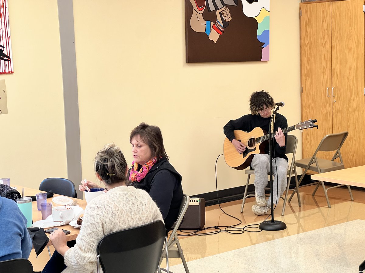 What's a cafe without some smooth acoustic music? <a href="/WHPantherUpdate/">WHtv</a> #whpantherpride. Be sure to get lunch from the Courtyard Cafe on Wednesdays!