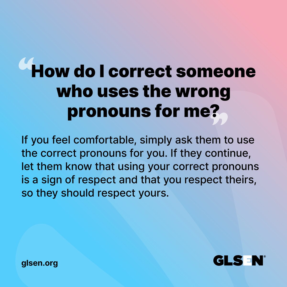 It’s International Pronouns Day! Sharing your pronouns helps create more inclusive and welcoming spaces for people of all genders.

Tap through to learn more about pronouns, and click the link below in our thread to download our Pronouns guide. (1/2) #InternationalPronounsDay