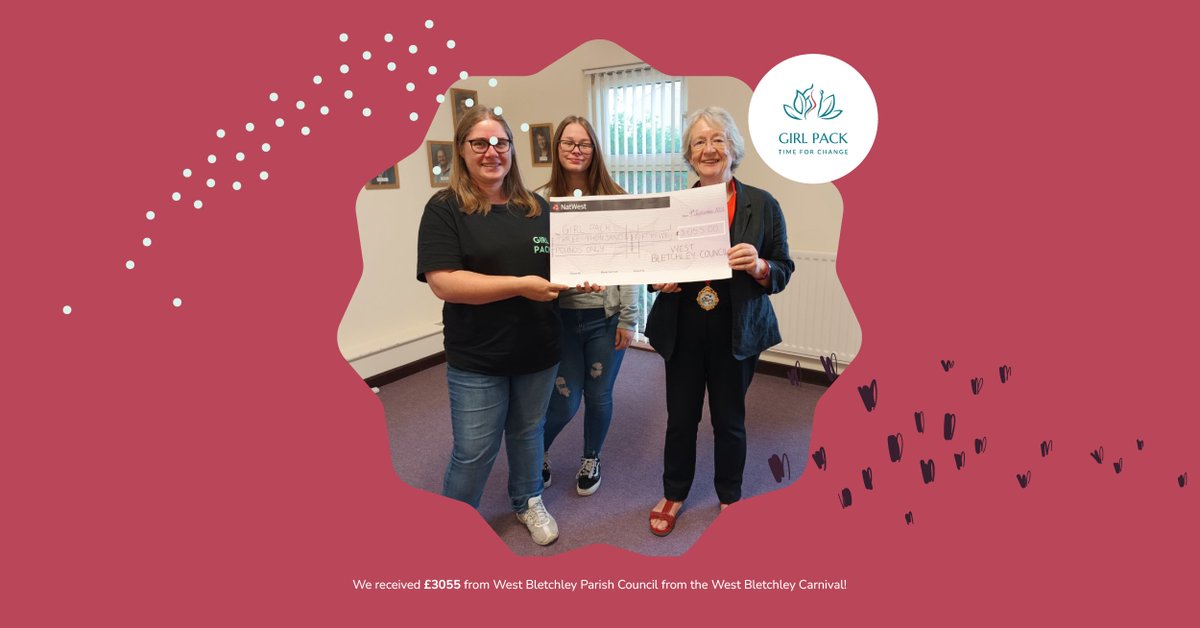 GirlPackMK's tweet photo. We received £3055 from West Bletchley Parish Council from the West Bletchley Carnival! 🤯 

We are so grateful for their support 🧡 

This money will help us continue to distribute our period packs and help us combat period poverty!

#MiltonKeynes #Bletchley #BletchleyCarnival https://t.co/ubvgbsDUjn