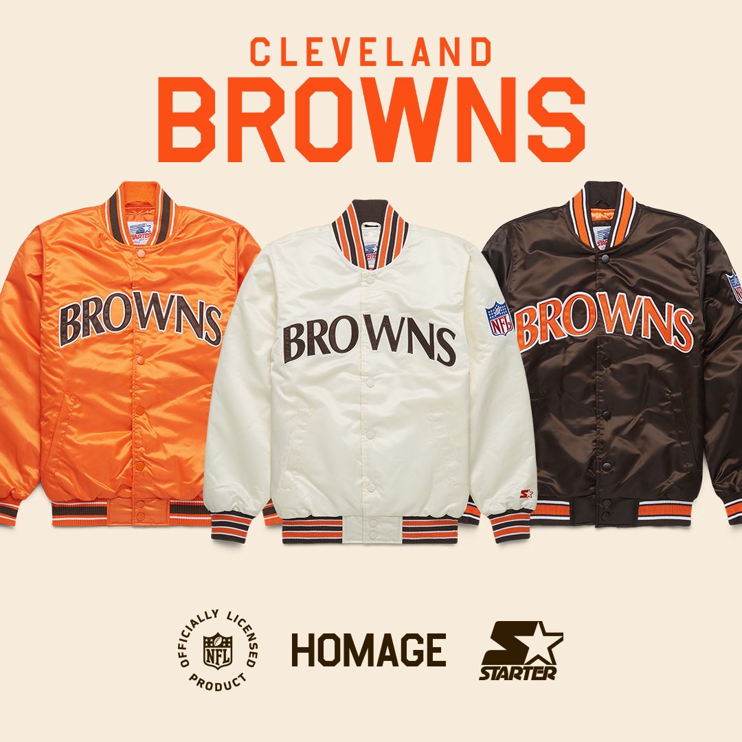 REFLOG18's tweet image. As part of the Starter Jacket x HOMAGE launch I’m giving away one of the 3🔥#Browns Jackets

✍️Give me your gif/meme that best describes this Browns szn.

Rules
1 RT +follow me &amp;amp; @homage
2 Reply with your Browns meme/gif tagged #BrownsMeme

Winner selected this Friday at random.