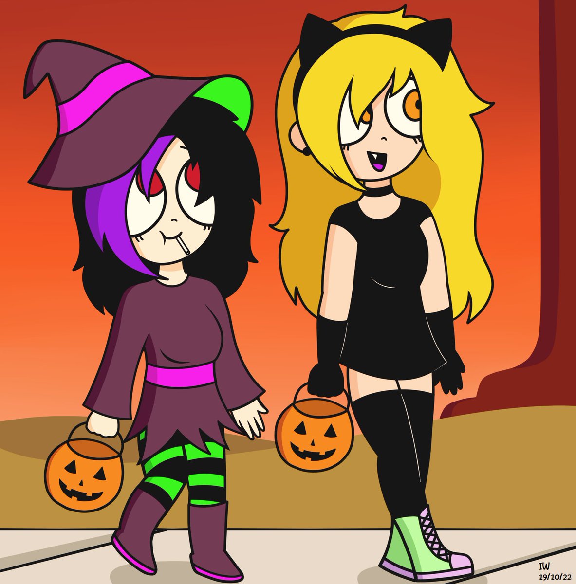 Ingagner's tweet photo. Little Bebe and Johanna - Witch and cat #HereAgain #OCs #OriginalCharacters #BebeFuria #Johanna #MyArt #IWART https://t.co/MLtcFQbjme