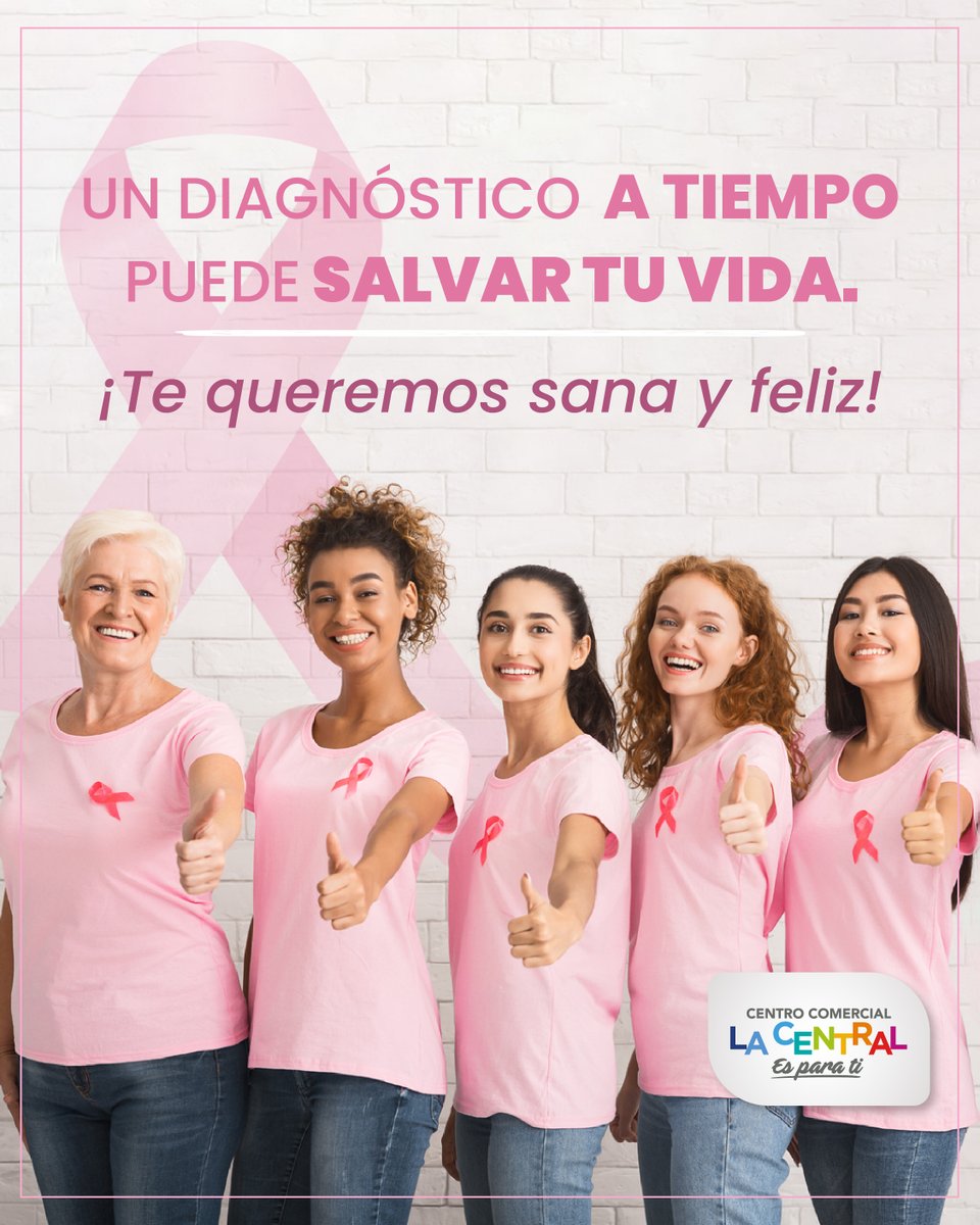 19 de octubre • Día Internacional de la lucha contra el Cáncer de Mama.

¡Un diagnóstico a tiempo puede salvar tu vida! 
Hazte el autoexamen y consulta a tu médico.
Te queremos sana y feliz.

#OctubreRosa #QuédateEnLaCentral #LaCentralEsParaTi