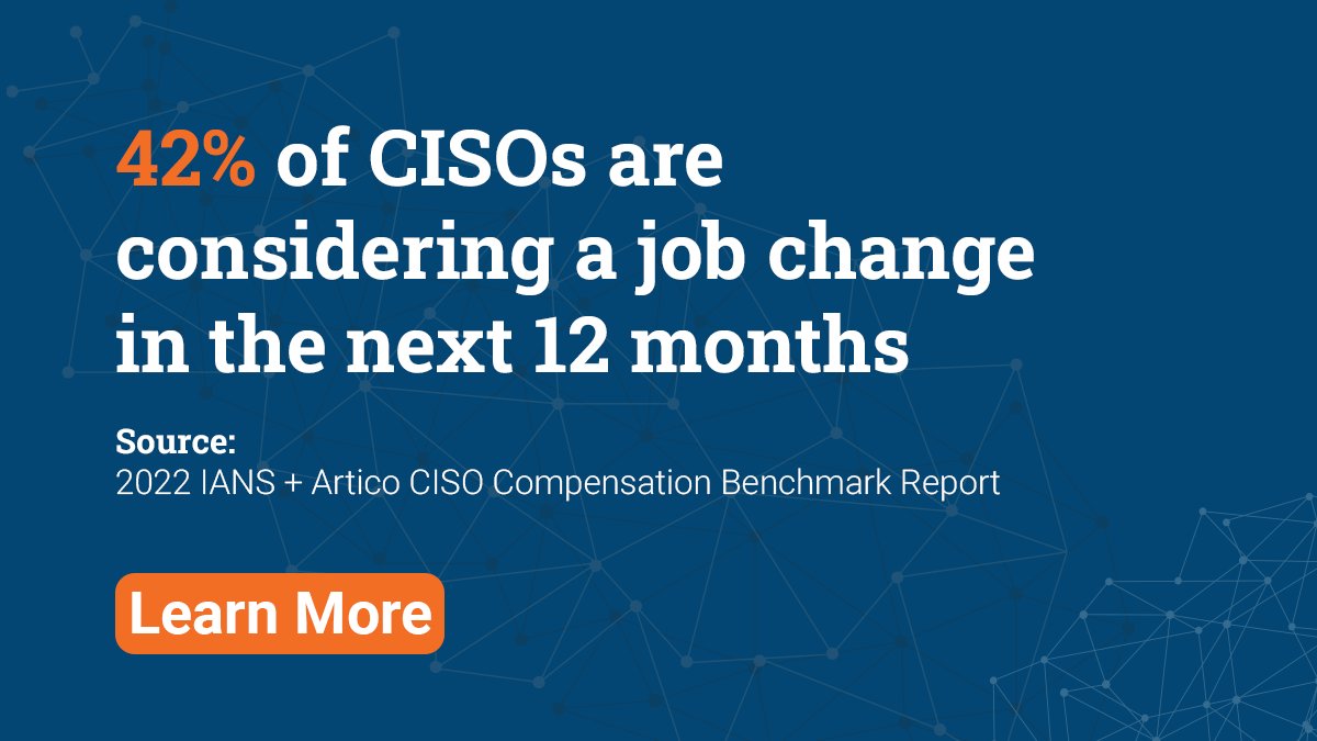 What impact does a job change have on CISO compensation? bit.ly/3MHkH0w

#CISO #securityleaders #securityleadership #cybersecurity #cyberjobs #infosec #informationsecurity