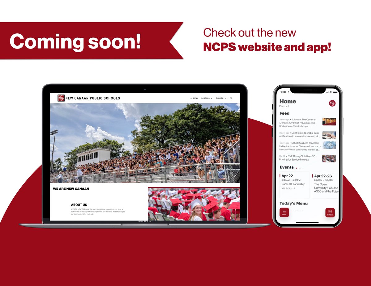 ncps_ct's tweet image. Get ready! NCPS is launching a brand-new website experience across all of our schools! Coming Soon!
