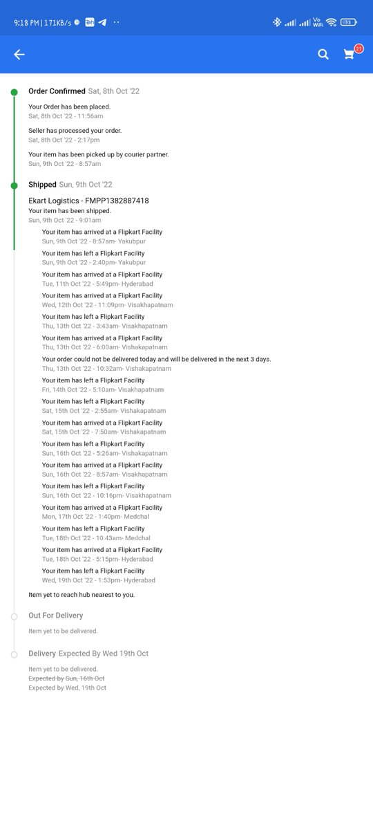 vaschas's tweet photo. Worse ever experience with @Flipkart 

In my last three orders got canceled without reason.

Orders reaching the final delivery location but not being delivered to @flipkartsupport persons and I say to wait for the expected date to delivery but delivery was not being delivered https://t.co/1wVf6h7Jeu
