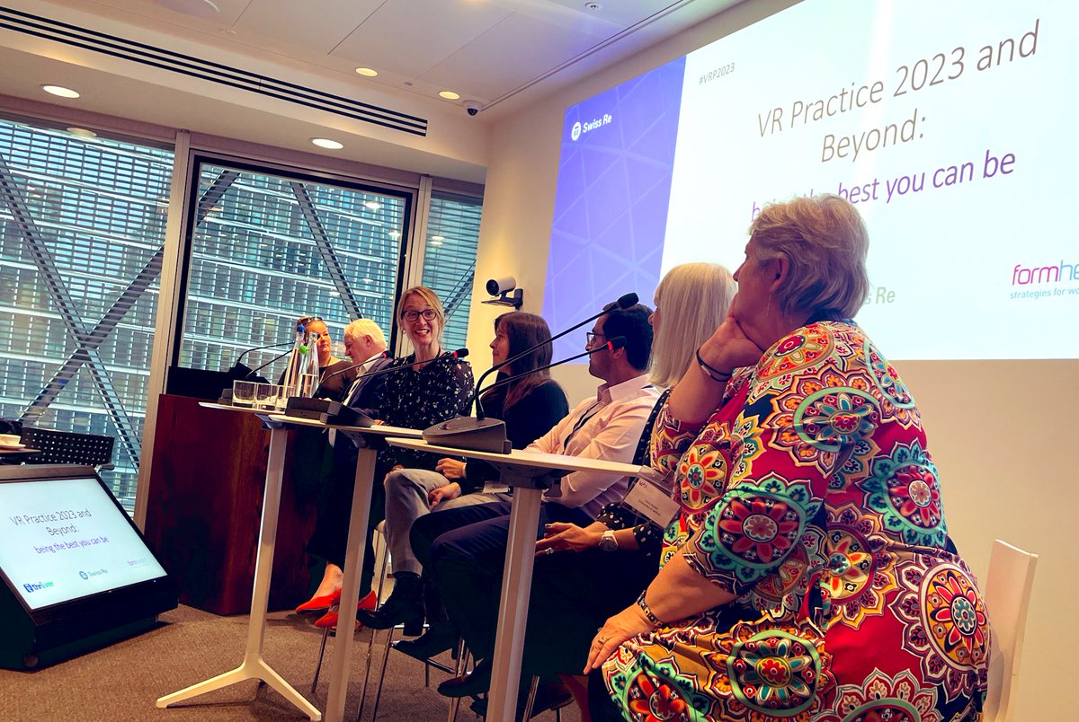 VickiGilman's tweet photo. @UKVRA ending with excellent panel discussion linking supporting & developing your professional, personal, clinical self and improving equity & belonging for all.
In 2023 bring a friend & x2 the audience! #VRP2023 #reflexivity #resilience #equity #belonging #professionalising https://t.co/5MqeNrCZwh