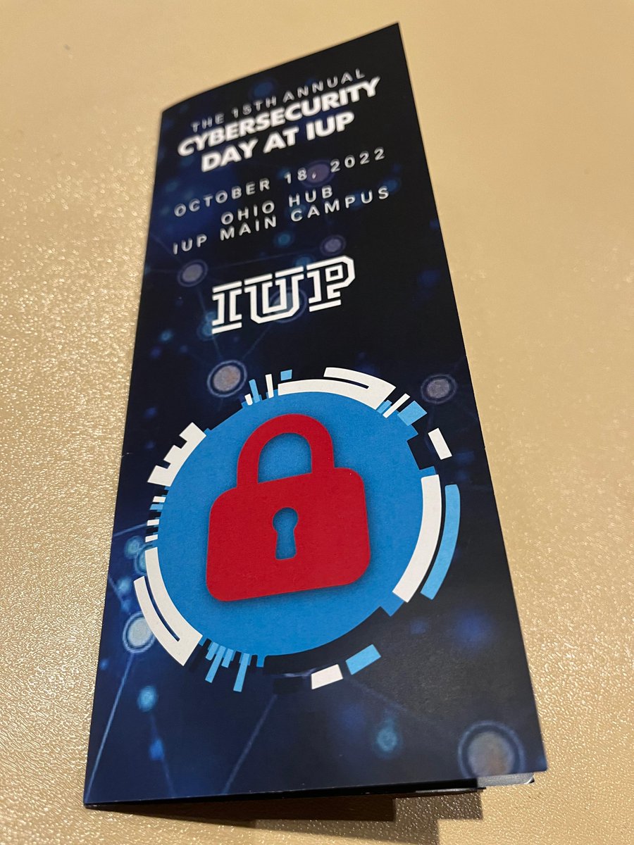 RVSDPanthers's tweet photo. October is Cybersecurity Awareness Month and IUP's Cybersecurity Day was a fantastic opportunity to learn more about this far-ranging field - a terrific program and an excellent event for students and the community. https://t.co/EJRODVs6dU