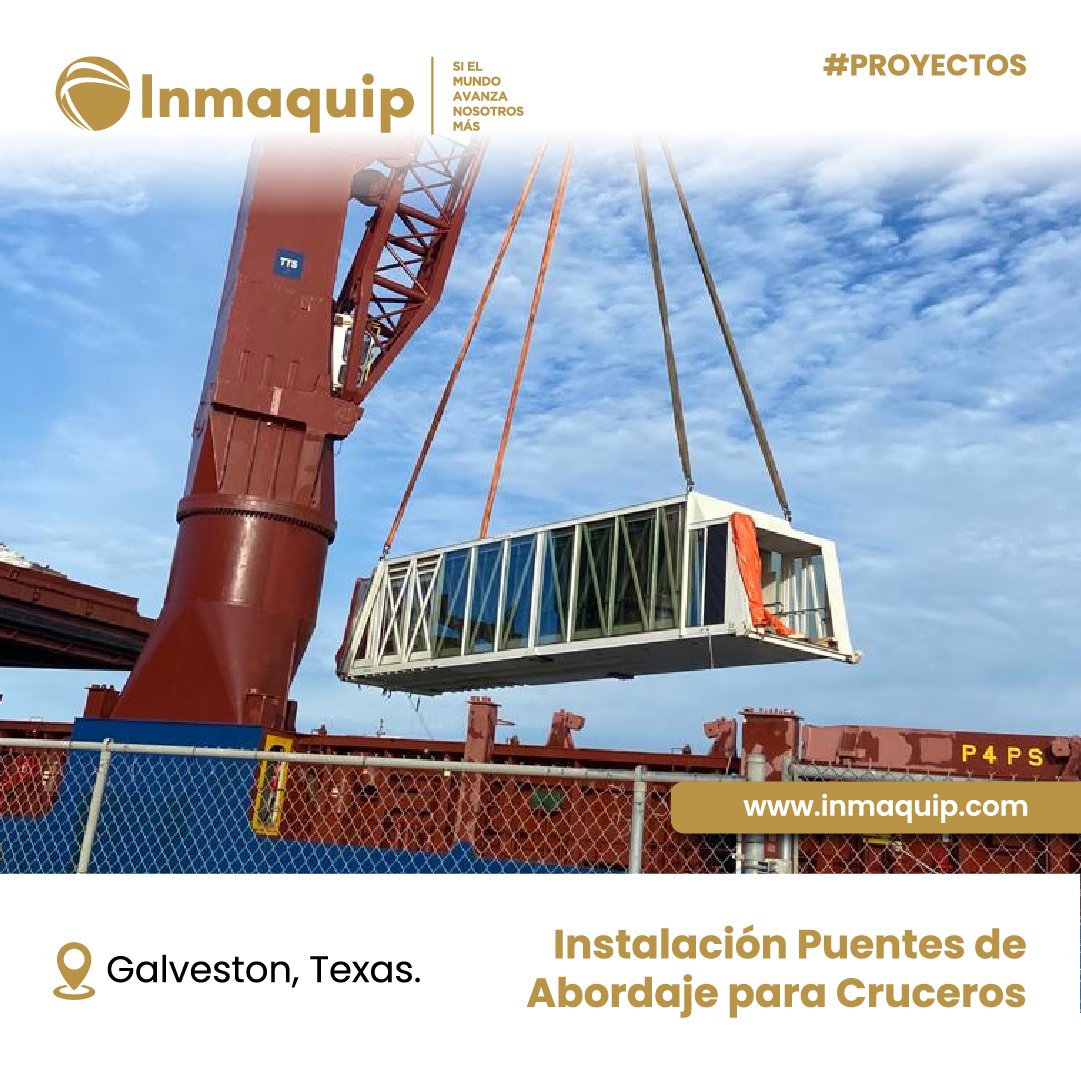 InmaquipSA's tweet photo. Installation of two boarding bridges for cruise ships at the Royal Caribbean terminal in Galveston, Texas, USA.
If the world is moving forward... We will go further!!!

#aereopuerto #industria #distribución #infraestructura #puentedeabordaje #Asia #Europa #América #USA https://t.co/ODPgUZr2BL