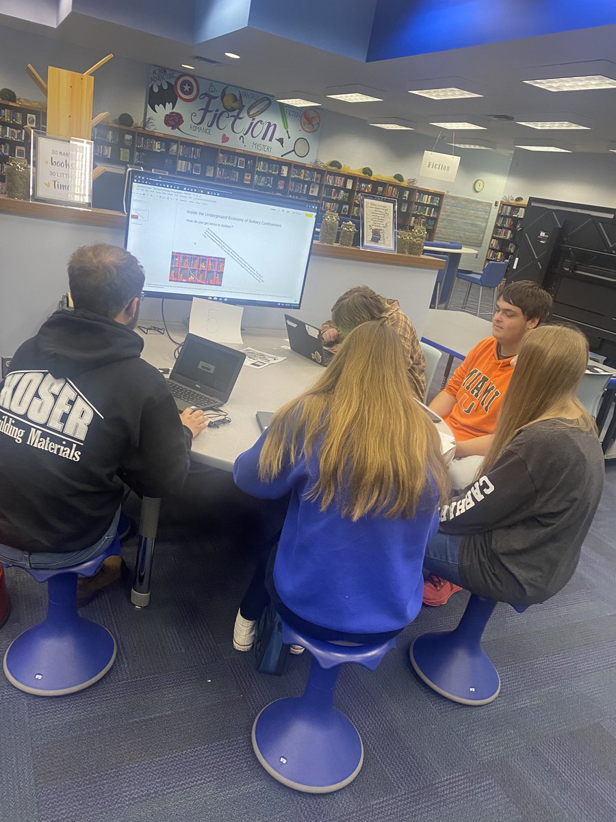 BearsIMC's tweet photo. Check out Mr. Spittal's classes presenting in small groups on the Marshall Project!! @EtownAreaHS https://t.co/uFkZ6OvfvZ