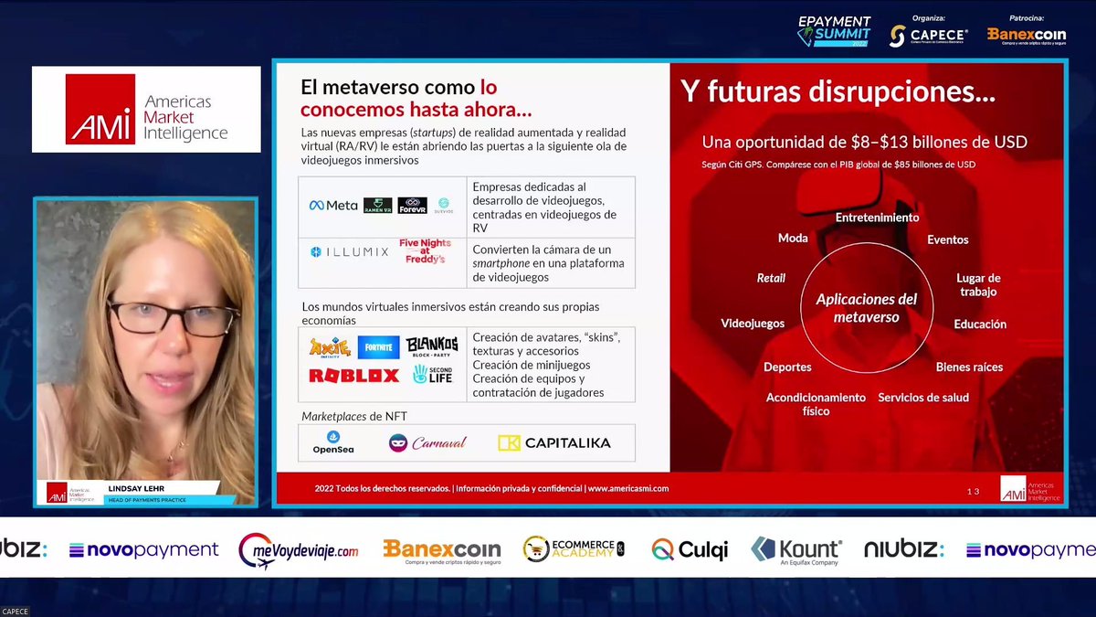 rommelcomeca's tweet photo. El #Metaverso  es una oportunidad de $8 a $13 billones de USD Lindsay LEHR - AMI #EpaymentSummit2022  @capeceperu https://t.co/jnhHFWttdZ