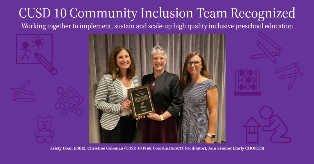 Our Collinsville Community Inclusion Team (CIT) was recognized for their work to support high quality, inclusive preschool. Congratulations Collinsville PreK Programs and partners! Read more on our website: kahoks.org/headlines/cusd… #inclusivepreschool #thekahokway #proudtobeakahok