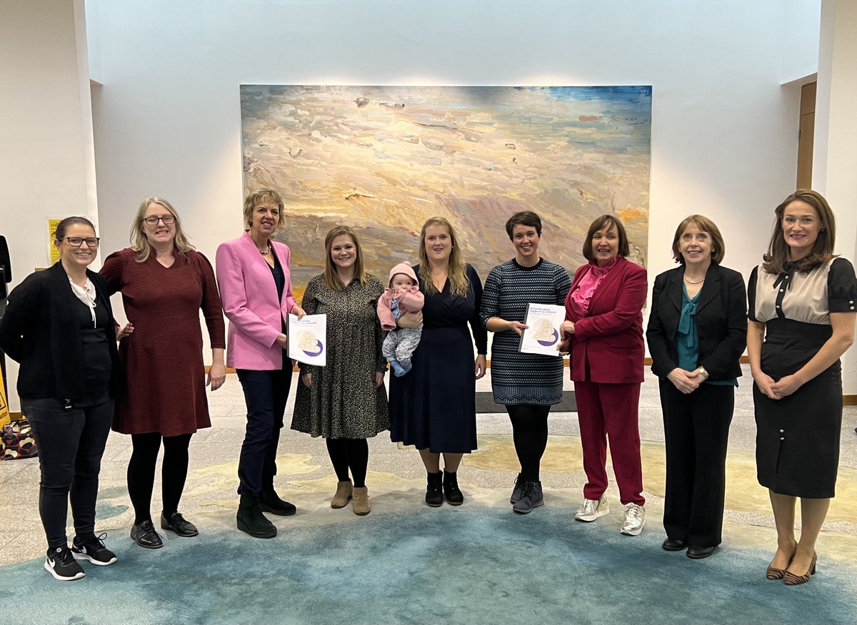 OireachtasNews's tweet photo. Members of the Irish Women's Parliamentary Caucus met Catie Wilson, Deborah Byrne &amp; Joni Karwig-Byrne &amp; Dr Liz O'Sullivan from @BainneBeatha at the Launch of their Report on Breastfeeding Support in Ireland. 
Report✅https://t.co/WBDI4oQDIA   
#SeeForYourself https://t.co/NcLLe1zGRo