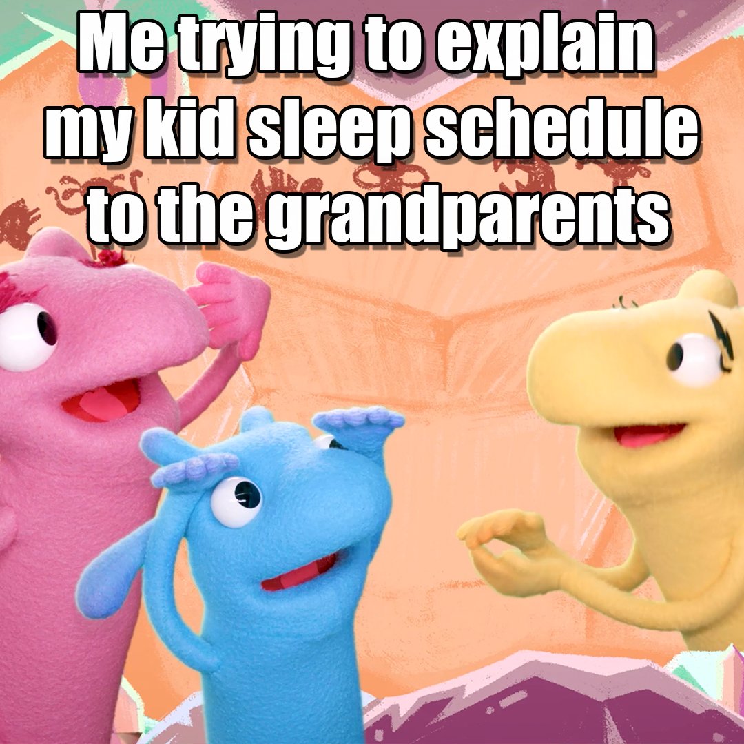 TheTreebees's tweet image. When you've got 14 steps to get your baby to sleep, and you know your grandparents are going to follow 0 of them. Shout out to all the amazing Grandmas and Grandpas in our kids' lives, making memories they won't forget! #treebees  #kidsmusic #kidsmusicvideo #preschoolmusic