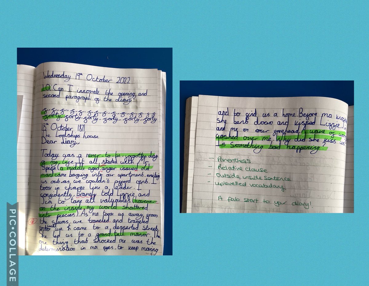 HeathMount's tweet photo. Year 6 have been innovating parts of a diary as part of their non-fiction writing. They took the role of Emily Jarvis from Street Child. Have a read of the opening and second paragraph. They have captured the characters emotions. @ExcelsiorMAT @anita_chahal #talk4write @ahmedk78 https://t.co/Hix0wVfJlN
