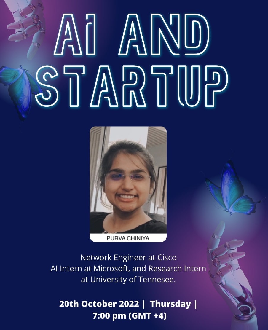gdscuom's tweet photo. Join us and find out all about the world of Artificial Intelligence and Startup businesses interact.🤖

🗓️Date: Thursday, October 20th 2022

⏰Time: 7:00 PM (GMT+4)

📍Venue: Online

Registration link:  https://t.co/nt83OBhx7a

 See you there!

#GDSC #AI #Startup #Business https://t.co/gDq9xdjMIR