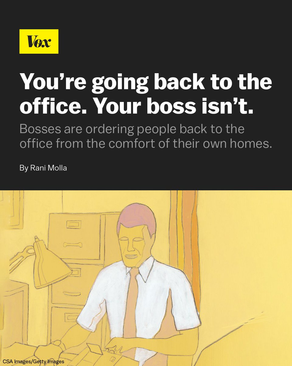 The return to office injustice is upon us. 

More than half of managers and executives want their employees back in the office five days a week. At the same time, many managers continue to work remotely. Read more: trib.al/dERbVhm