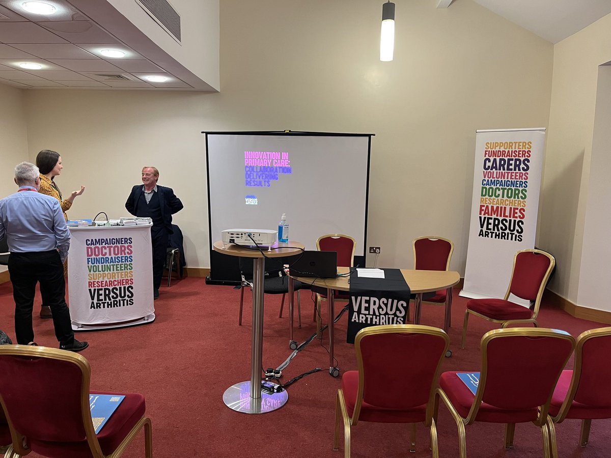 NIArthritis's tweet photo. Final preps for our #fringesession at @NHSC_NI #NICON22 Excited to share about our #MSKCoreskills Programme with @neilSportDoc @mcmullan68 @AnnaLyo91725362 @stripeycushion and Dr Conor Gorman. @VersusArthritis @rcgp @rcgp_ni https://t.co/6H9F5H4rh2