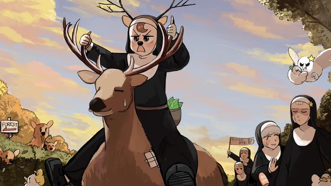 Deer that became deer riders. 
