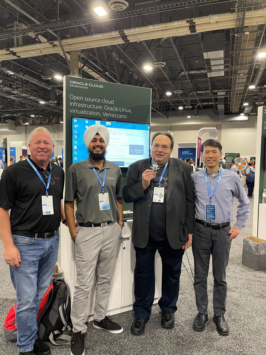 John Priest, Gursewak Sokhi, David Gilpin, and Honglin Su at our #CloudWorld open source infrastructure demo pod. Stop by booth DEM4393 to learn how to easily create #Kubernetes clusters in the cloud, automate manual processes, and more.
