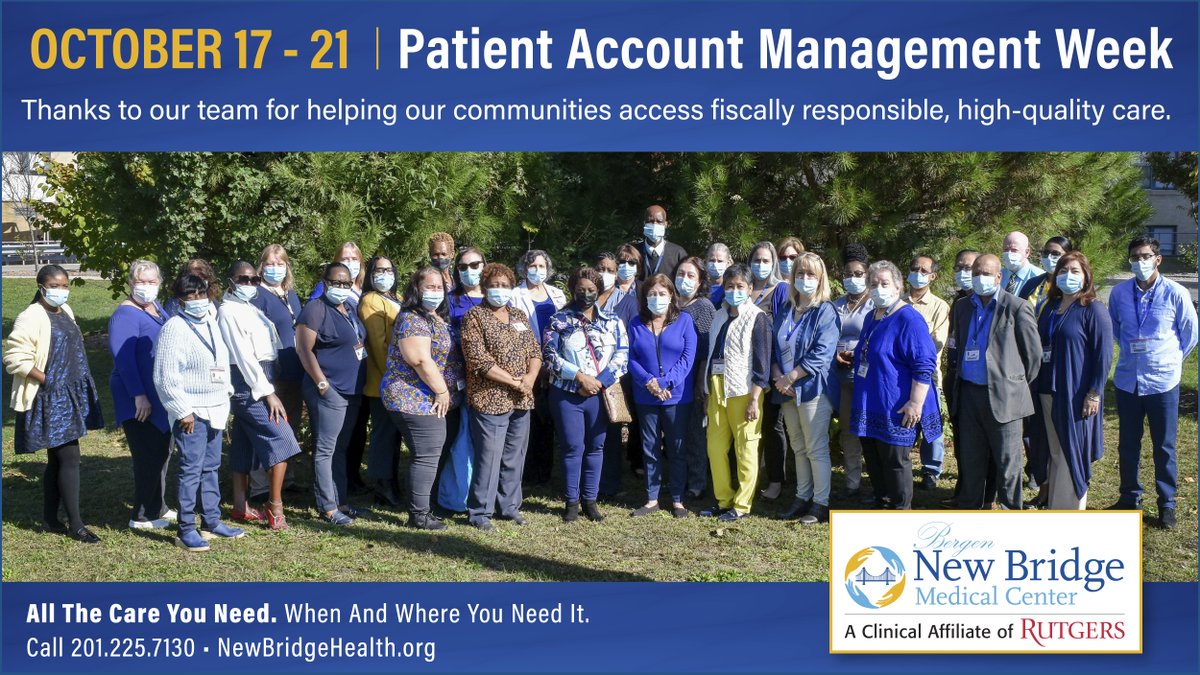 NewBridgeMedCtr's tweet image. Thanks to our team for helping our communities access fiscally responsible, high-quality care.

All The Care You Need. When And Where You Need It.
NewBridgeHealth.org

#PatientAccountManagementWeek