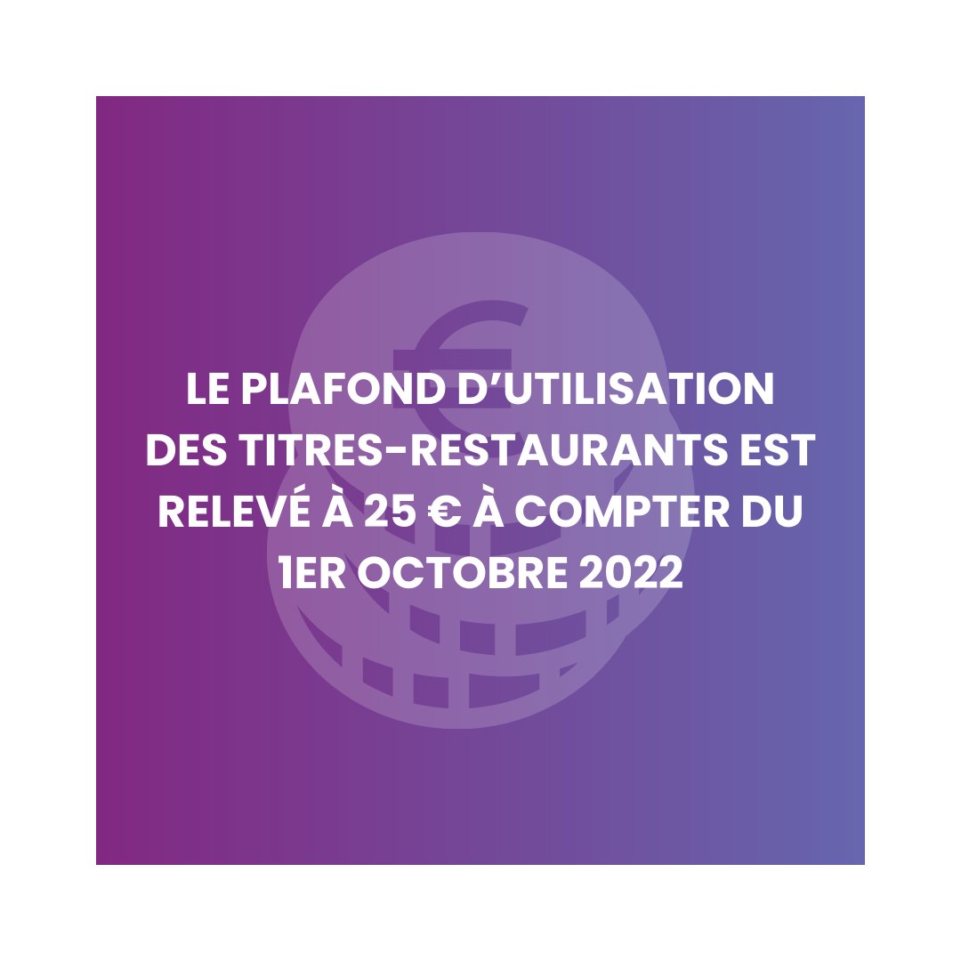 agaps__'s tweet photo. ✨ Le plafond d'utilisation des titres-restaurants est révélé à 25€ à compter du 1er octobre 2022 ✨
💻 Pour découvrir plus d'actualité, rejoignez-nous sur notre site internet 😊
https://t.co/BTm3BuauYZ
#AGAPS #tickets #restaurant #paiments #euros #food #repas #loi https://t.co/UgPAgq1cJu